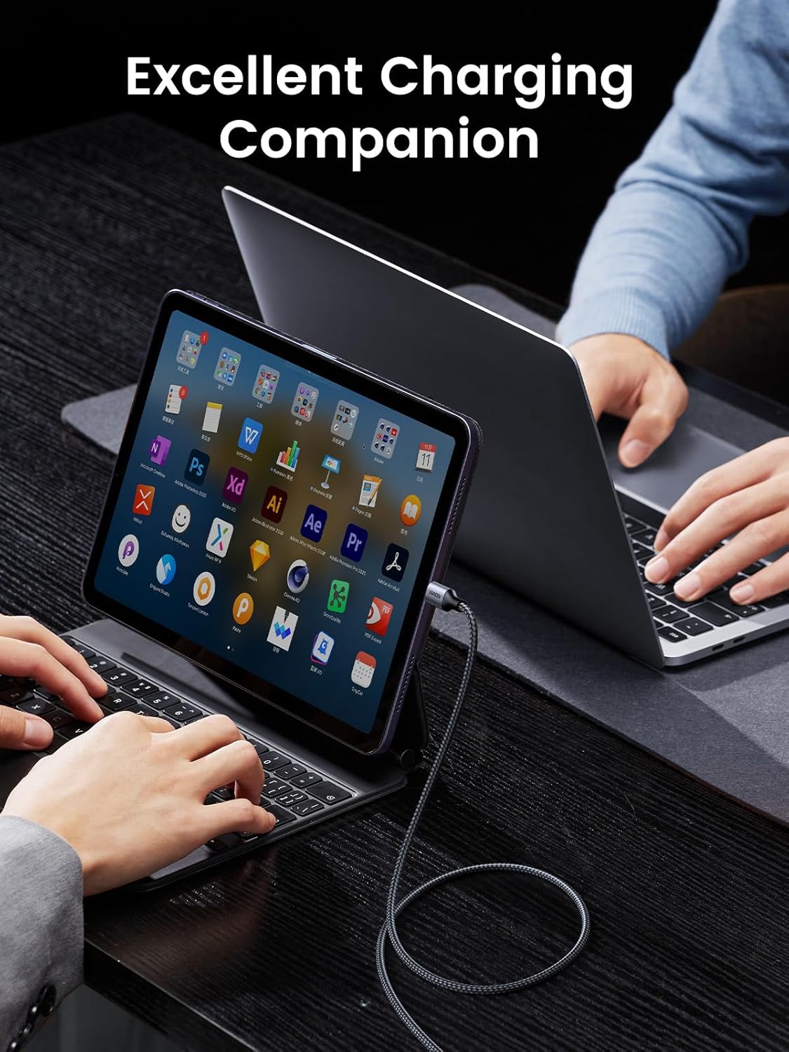 UGREEN 60W USB C to USB C Charger Cable, Type C PD Fast Charging Braided Cord, Compatible with iPhone 16 Pro Max/15, Galaxy S24 S23, MacBook Pro, iPad Pro 2024, Pixel9, Chromebook, Switch
