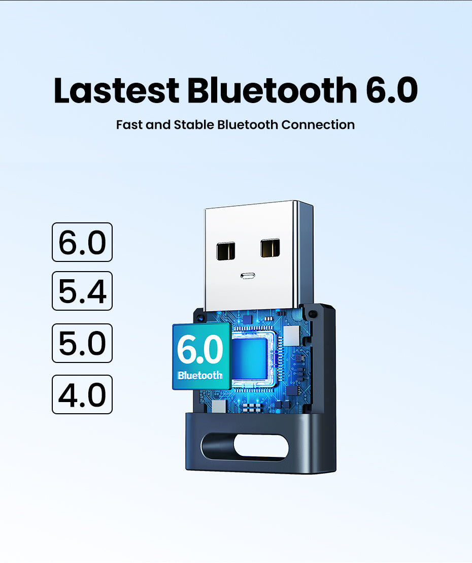 UGREEN USB Bluetooth 6.0 Dongle Adapter for PC Speaker Wireless Mouse Keyboard Music Audio Receiver Transmitter Bluetooth