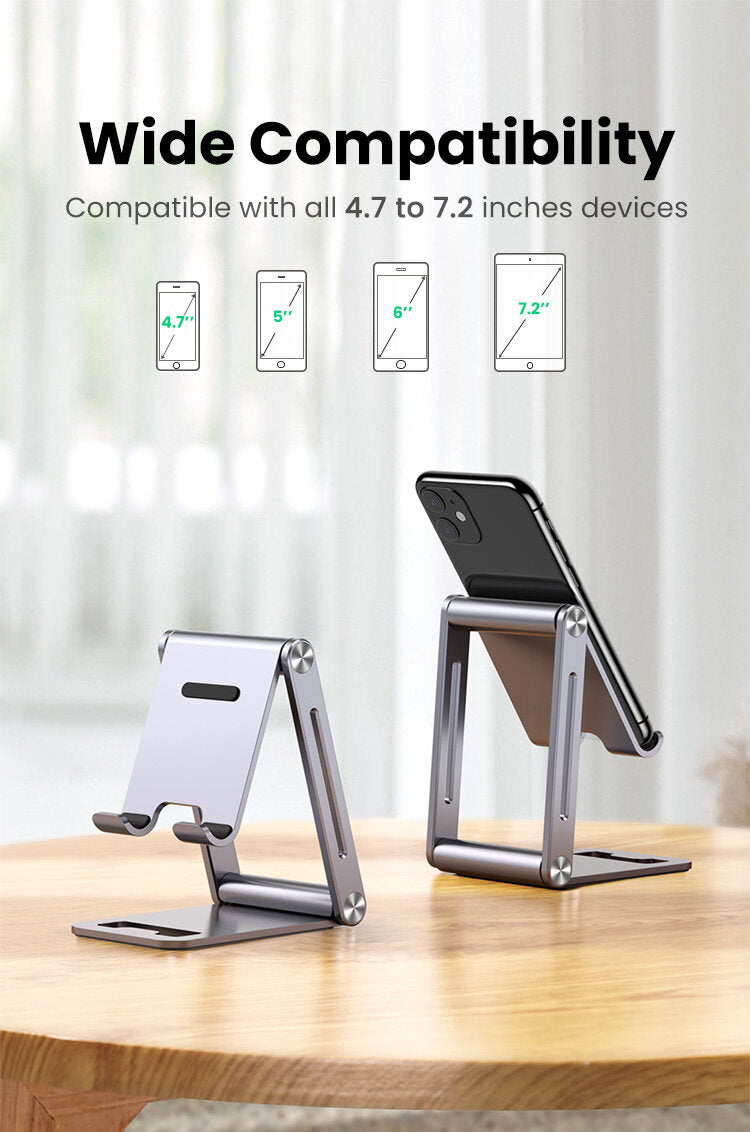 UGREEN 80708 Cell Phone Stand Adjustable Aluminum Mobile Phone Holder for Desk