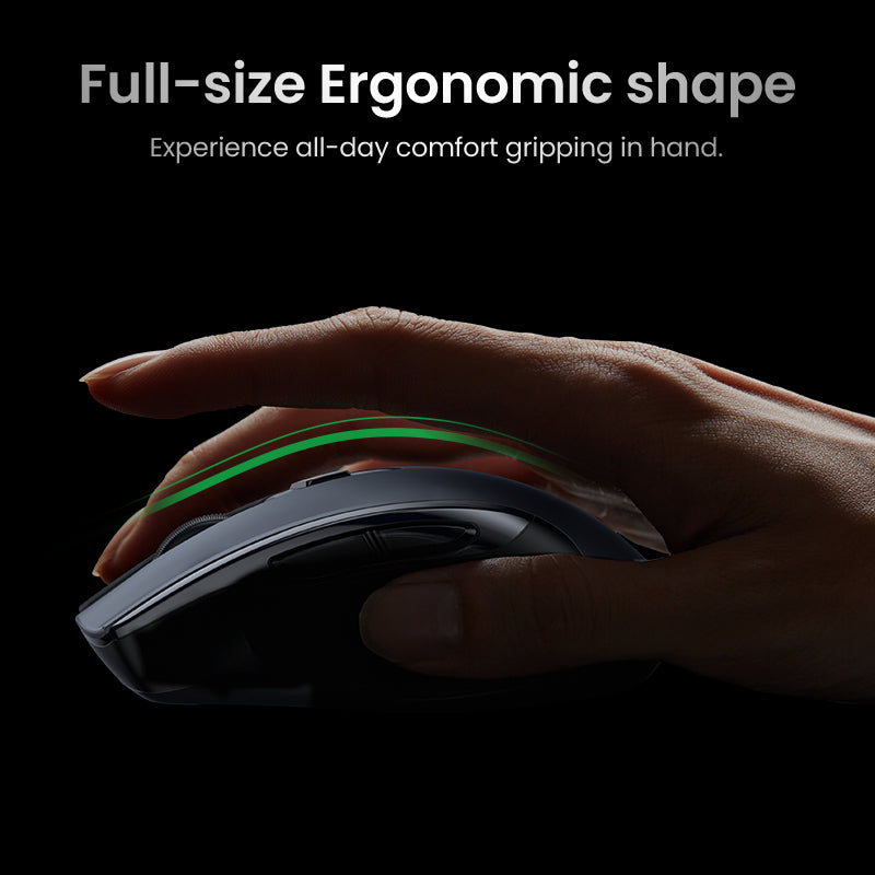 UGREEN Wireless Mouse, 6 Silent Buttons, 2.4G with USB Mini Receiver, 5 Level DPI Setting 4000DPI, Ambidextrous PC / Mac /Linux Laptop
