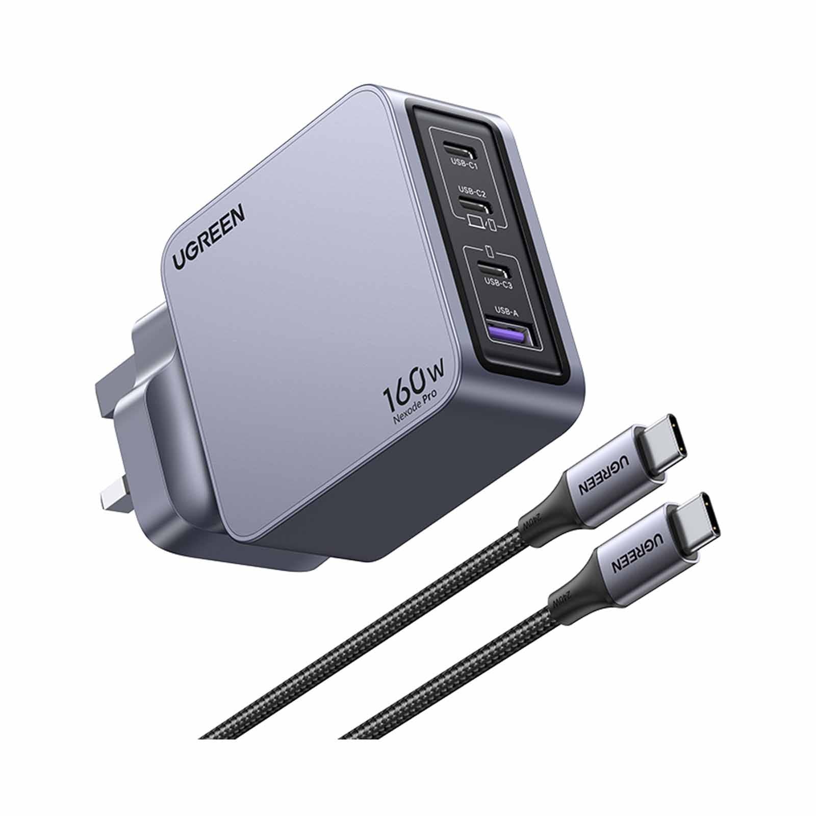 UGREEN Nexode Pro 160W USB C Charger, 4-Port PD 3.1 GaN Compact