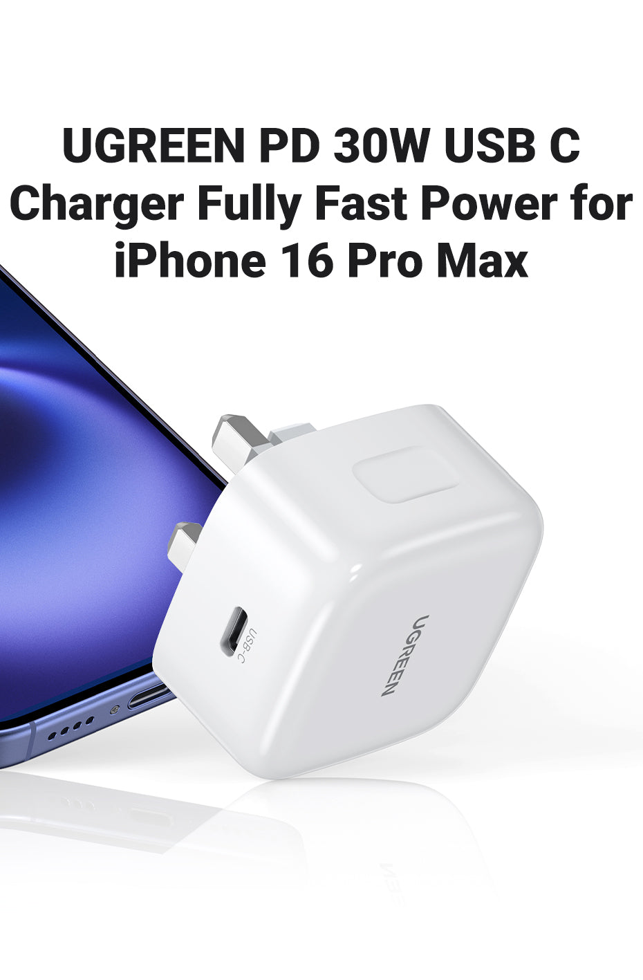 UGREEN PD 30W USB C Wall Charger - PD Fast Charger Type-C Power Adapter Compatible for iPhone 16 15 Pro Max iPhone 16 15 Plus, Samsung Galaxy S25 S24 Ultra, iPad Mini/Pro, Huawei Fast QC 4.0 Pixel 7 Airpods