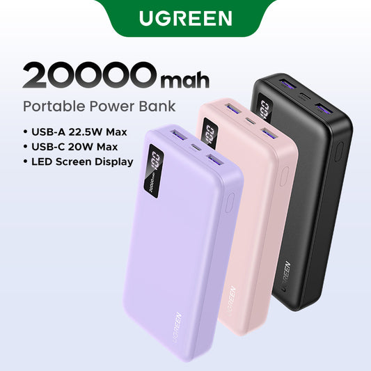 UGREEN PB311 10000mAh/20000mAh PD 20W SCP 22.5W QC 18W Power Bank USB Type C Portable Charger Compatible for iPhone Samsung Pixel iPad