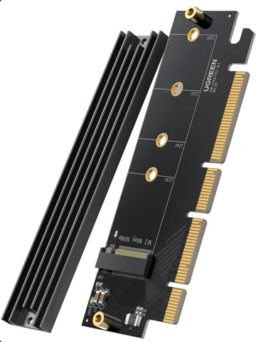 UGREEN 30715 NVMe PCIe Adapter, M.2 SSD to PCIe 4.0 X16/X8/X4 Card with Heat Sink, M.2 PCIe Adapter