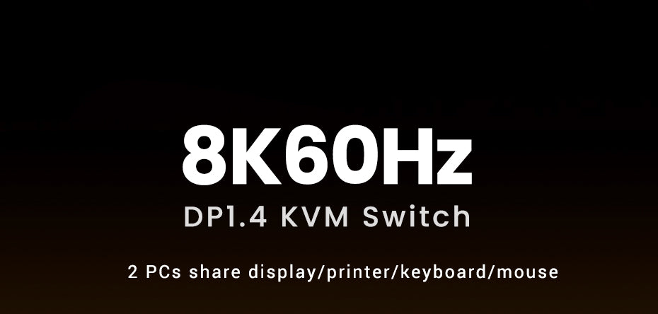 UGREEN DisplayPort KVM Switch 8K60Hz DP USB 3.0 with 3 USB ,1 Type-C Switch 2 Ports for 2 Computers Share 1 Monitor Keyboard Mouse Hard Drives Printer with 2 DP Cables, 2 USB Cables and Controller