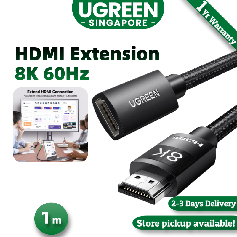UGREEN HDMI Extension Cable 8K 60Hz HDMI Extender Male to Female Compatible with PS5 PS4 Switch Xbox One S 360 BRAVIA XR Roku TV Stick Blu Ray
