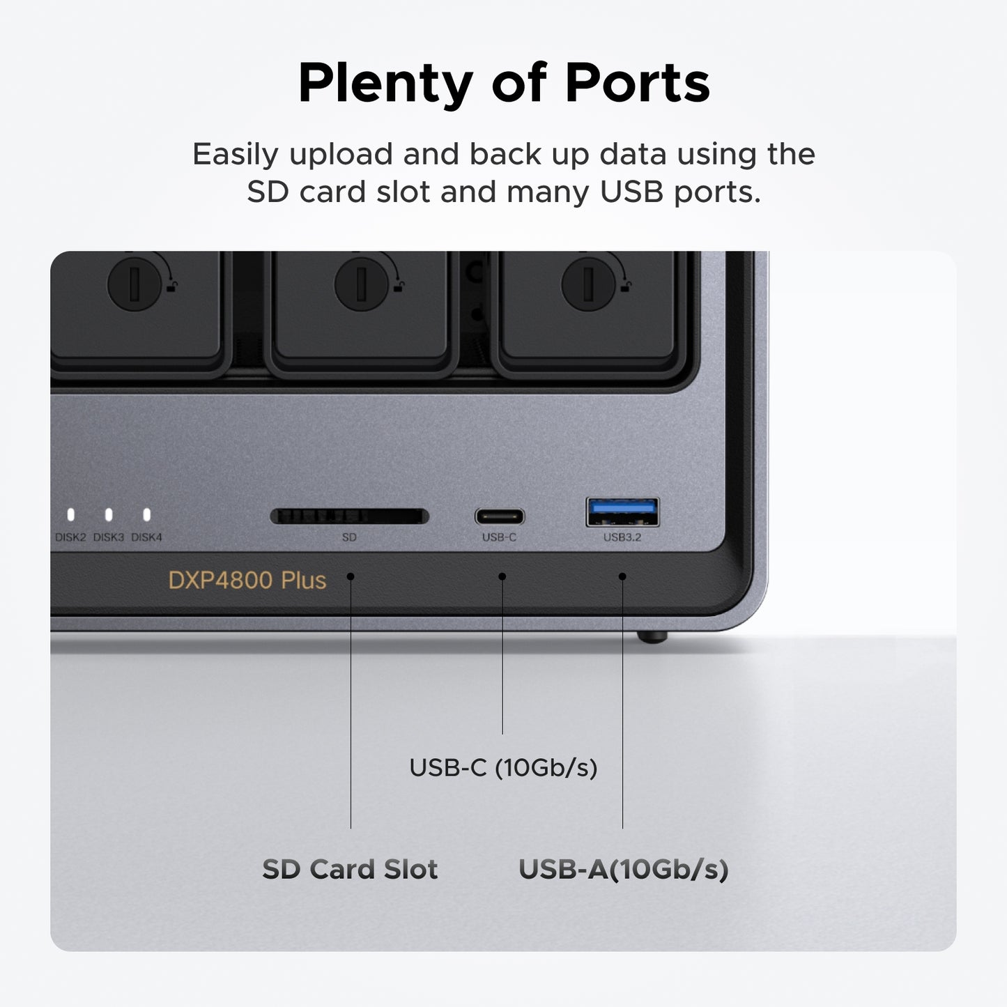 UGREEN NASync DXP4800 Plus 4-Bay Desktop NAS, Intel Pentium Gold 8505 5-Core CPU, 8GB DDR5 RAM, 128G SSD, 1 * 10GbE, 1 * 2.5GbE, 2 * M.2 NVMe Slots, 4K HDMI, Network Attached Storage (Diskless)