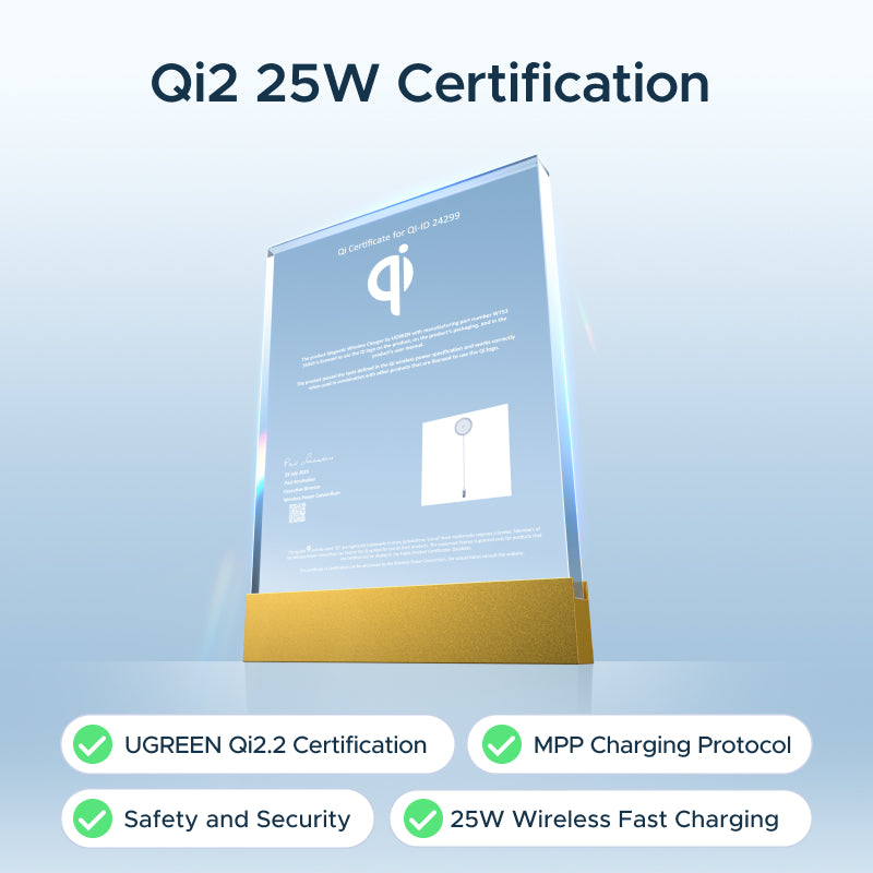 UGREEN Qi2 25W Magflow Magnetic Wireless Charger 25W for iPhone 17 Pro Max iPhone 17 Pro iPhone 17 Air iPhone 17 16 Google Pixel Qi2.2 Version