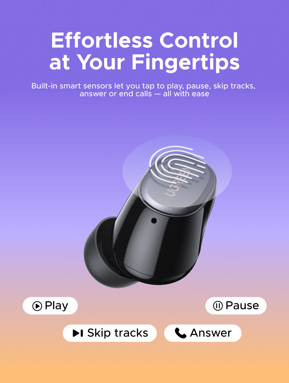 UGREEN Dots Earphone Bluetooth 6.0 AI Call Noise Cancellation 35H Play Time