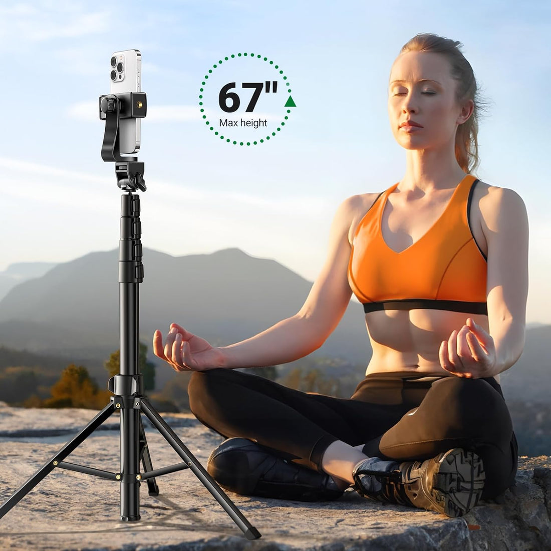 UGREEN Phone Selfie Stick Tripod with Bluetooth Remote Lightweight 1.7m Tripod Stand for Selfies, Live Streaming Compatible with phone,GO Pro,camera