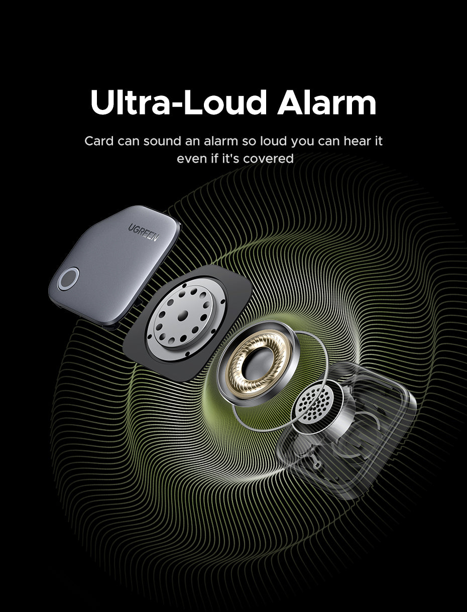 UGREEN Smart Tracker Apple FMN Anti-lost Device Basic Black Plastic Universal Structure Button Battery FMN Certification for IOS iPhone 16 15 13 Series