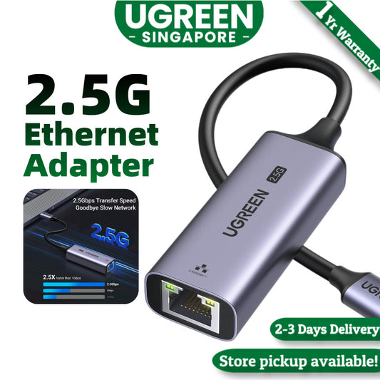 UGREEN 25052 USB C to 2.5G Ethernet Adapter Type C to 2.5 Gigabit 2500mbps Network Adaptor Thunderbolt 3 RJ45 LAN Converter Compatible with Windows MacOS iOS for iMac MacBook Pro/Air iPad Mini Surface Pro iPhone 15