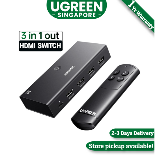 UGREEN HDMI Switch 3 in 1 Out 4K60Hz, HDMI Splitter with Remote Supports HDR10+ CEC HDCP2.2 Compatible with Nintendo Switch PS5/4/3 Xbox Roku TV Fire Stick Blu-Ray Player