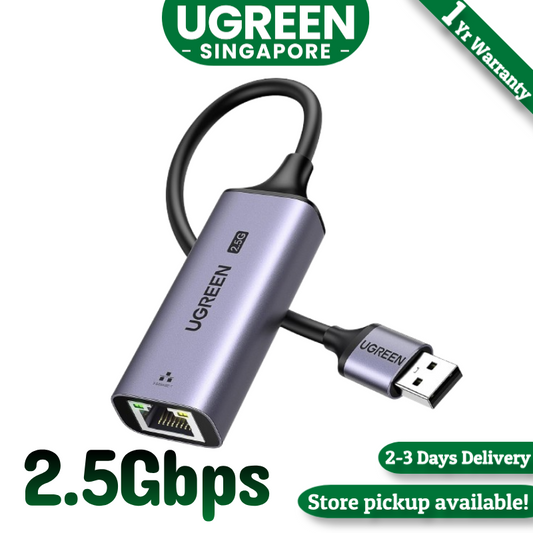 UGREEN 25051 USB to 2.5Gbps Ethernet Adapter Aluminum, USB 3.0 Network Adaptor Portable Type A 2.5 Gigabit Rj45 Converter Wired Internet LAN Connector Compatible with PC, Laptop, Desktop, Switch, Router
