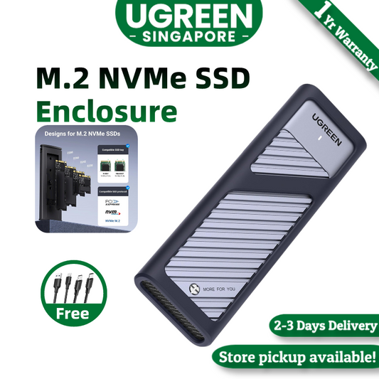 UGREEN 15511 NVMe M2 SSD Enclosure, USB 3.2 Gen2 10Gbps, Aluminum NVMe External Portable SSD Cas