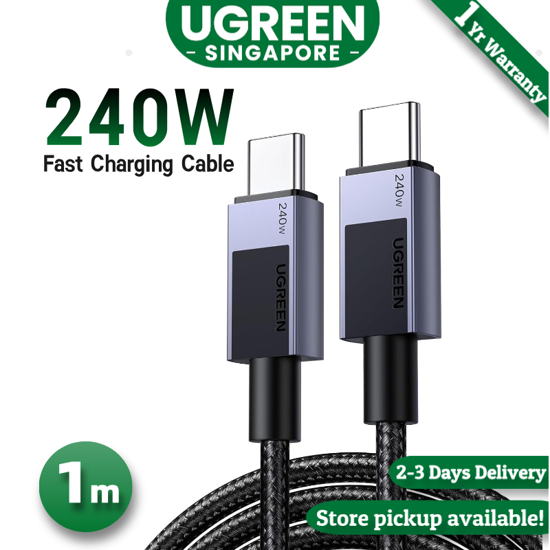 UGREEN 240W USB C Cable Fast Charging, Type C Power Delivery Cord, USB2.0 480Mbps for iPhone 16 Pro Max/15, MacBook Pro, iPad Pro, Dell XPS, Chromebook, Pixel 9/8, Galaxy S24/S23, Switch