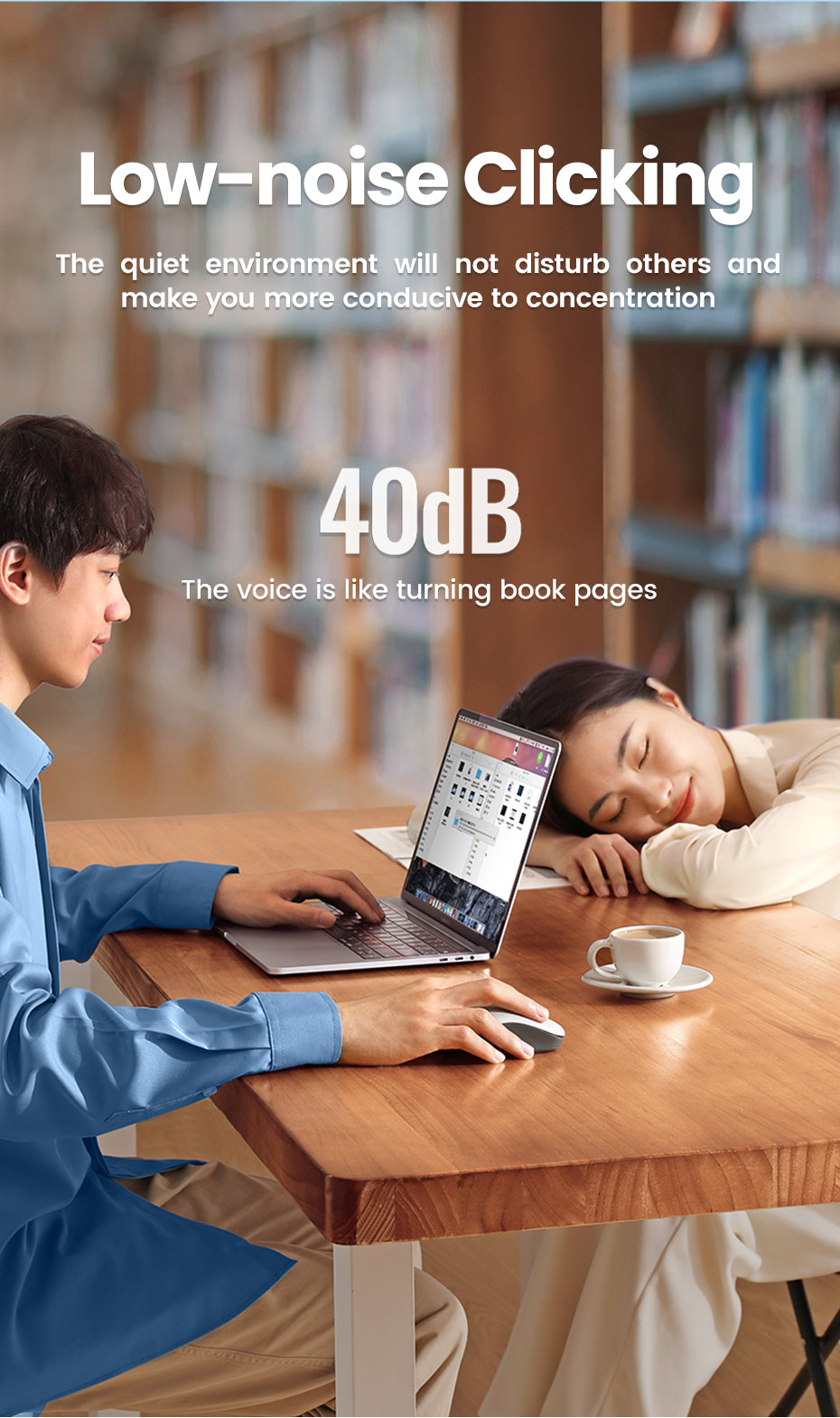 UGREEN Wireless Mouse Bluetooth & 2.4GHz Mice Ergonomic 4000DPI 6 Mute Buttons for Laptop Computer Desktop WIndows Mac OS Mouse