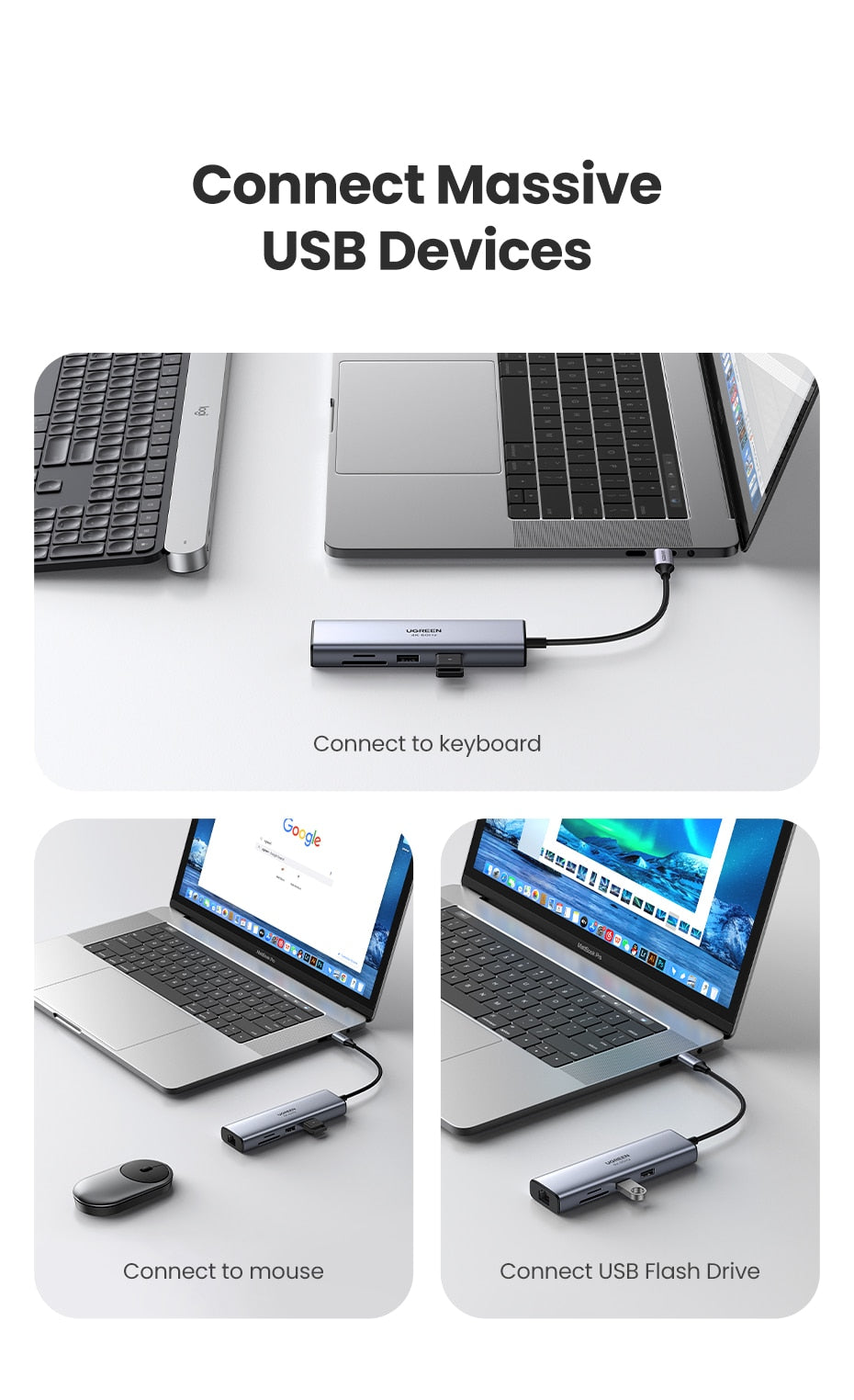 UGREEN USB C HUB 4K60Hz Type C to HDMI 2.0 USB 3.0 Adapter for MacBook Pro Air M2 M1 Adapter PC Laptop Accessories USB 3.0 HUB