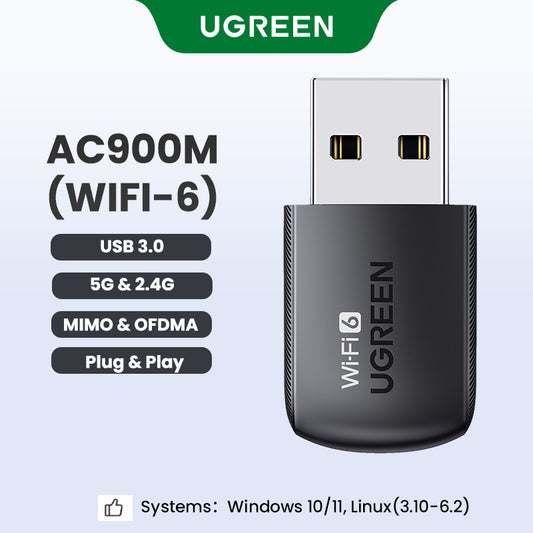 UGREEN 2.4G & 5G Wifi6 Wireless Adapter 1300Mbps 650Mbps USB WiFi Network Card for PC Computer USB WiFi Adapter USB Ethernet WiFi