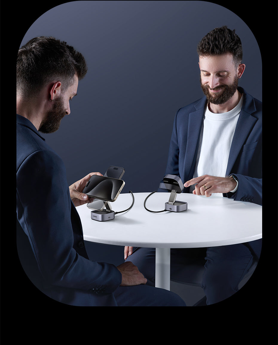 UGREEN 2-IN-1 25W MagFlow Wireless Charger for iPhone 16 15 Pro Max iPhone 16 15 Plus AirPods Pro/Max Xiaomi Samsung S25 S24 Ultra Samsung Earphone Huawei