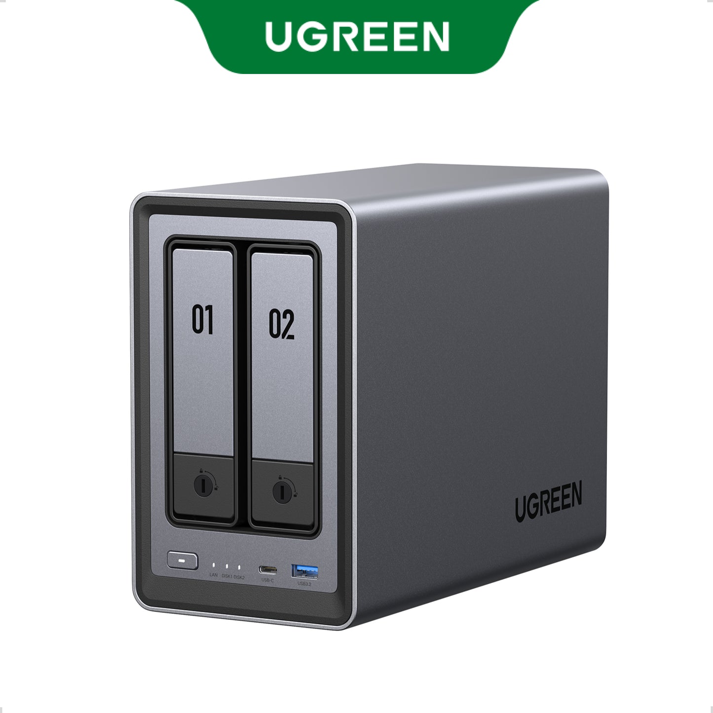 UGREEN NASync DXP2800 2-Bay Desktop NAS, Intel N100 Quad-core CPU, 8GB DDR5 RAM, 2.5GbE, 2 * M.2 NVMe Slots, 4K HDMI, Network Attached Storage (Diskless)