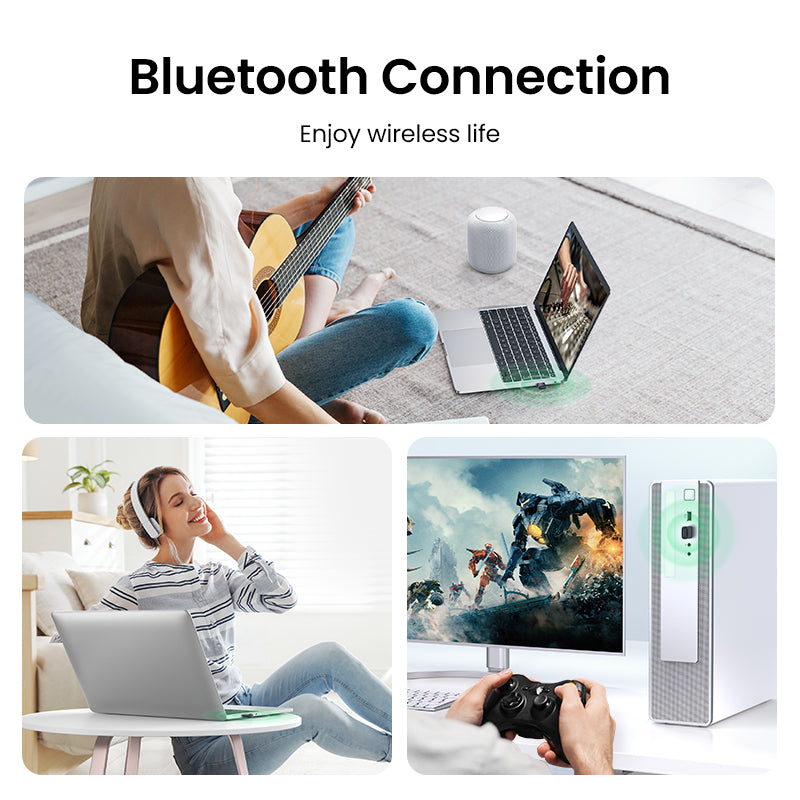 UGREEN Bluetooth Adapter, USB Bluetooth 5.3 Adapter for PC, Wireless Bluetooth Dongle, Plug and Play for Windows 11/10/8.1 Headphone Mouse Keyboard Printer Speaker Xbox PS5 Game Controllers