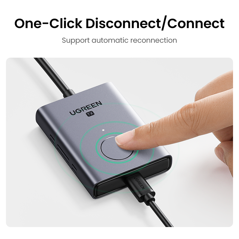 UGREEN wireless HDMI transmitter one click disconnect connect button with automatic reconnection