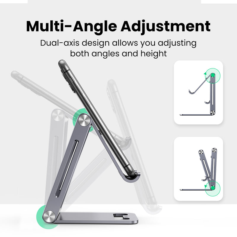 UGREEN 80708 Cell Phone Stand Adjustable Aluminum Mobile Phone Holder for Desk