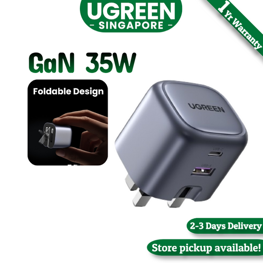 UGREEN 35W USB C Charger Nexode 2 Ports GaN II Fast Charger Block, PD3.0 Foldable Compact Charger for iPhone 16 Pro Max/15/14/13, iPad Pro, MacBook Air, Galaxy S24 Ultra/S23/S22 (PPS 25W), Pixel 9/8/7