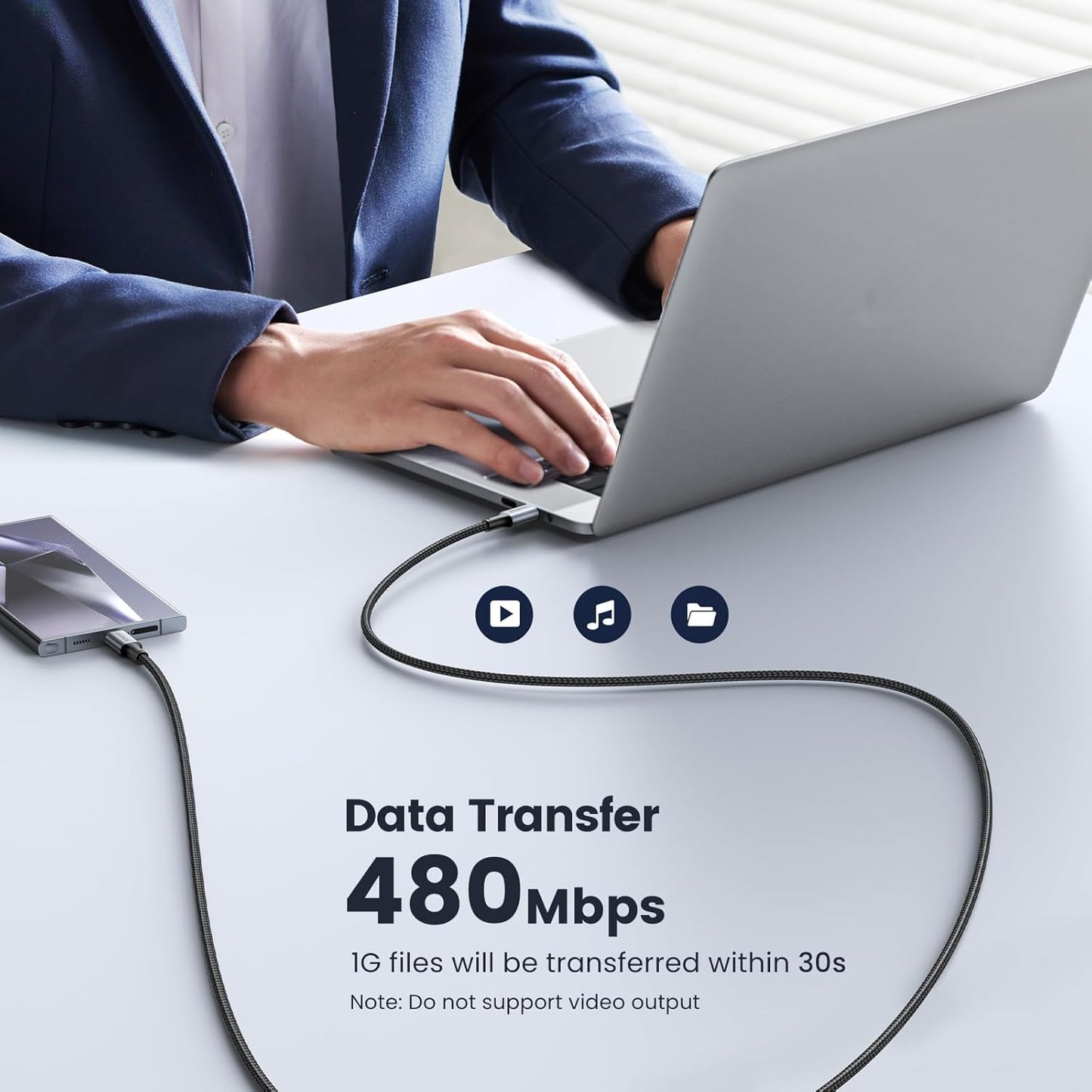 UGREEN 2 Pack 100W USB C to USB C Cable 0.25M USBC to USBC PD Fast Charging Type C Charger Cable for iPhone 16 Pro Max, MacBook Pro, iPad Pro, Dell, Matebook, Chromebook, Pixel, Galaxy S25 S24, Switch
