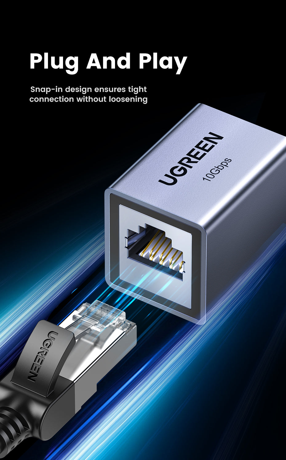 UGREEN Network Connector RJ45 10Gbps Extend Network Signal For Eterna Cable Cat8 7 6A 6 5E