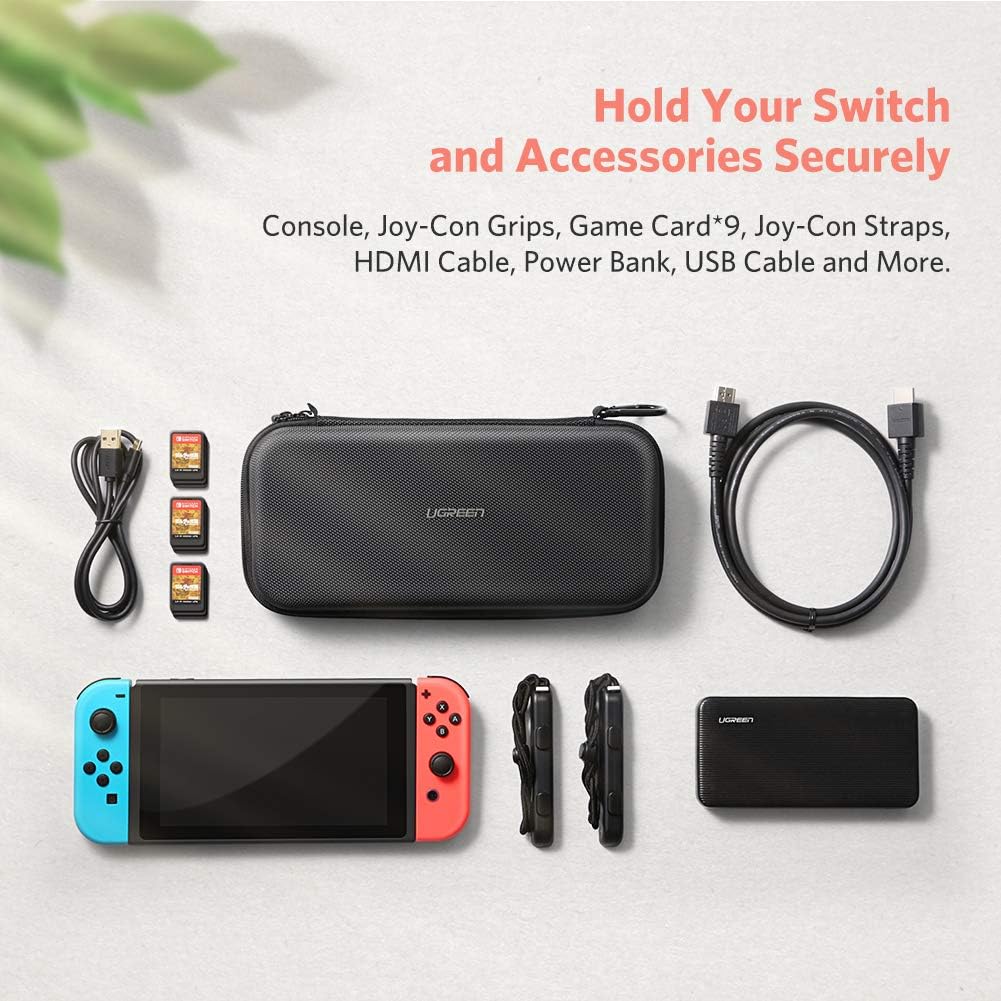 UGREEN Switch Carrying Case for Nintendo Switch Lite Portable Hard Shell Travel Case Pouch Protective Cover Bag with 9 Game Cartridges Card Slots for Nintendo Switch Console Pro Controller Accessories