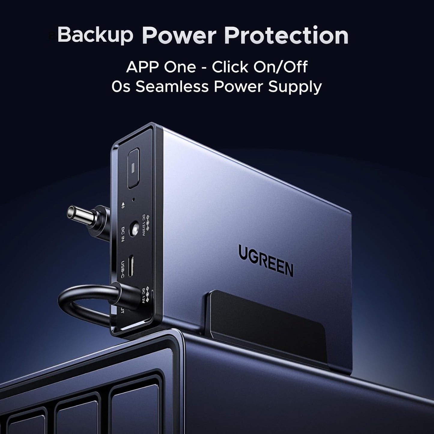 UGREEN NAS UPS, 120W DC Battery Backup and Surge Protector, 12000mAh Uninterruptible Battery Power Supply Only Compatible for UGREEN NAS DH2300, DH4300 Plus, DXP2800, DXP4800,DXP4800 Plus,DXP480T Plus