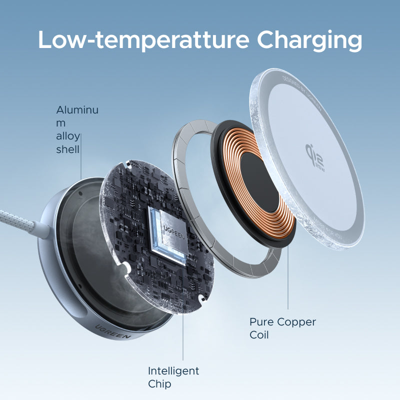 UGREEN Qi2 25W Magflow Magnetic Wireless Charger 25W for iPhone 17 Pro Max iPhone 17 Pro iPhone 17 Air iPhone 17 16 Google Pixel Qi2.2 Version