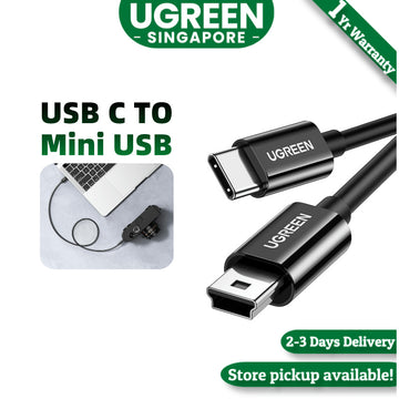 UGREEN 1m USB C to Mini USB Cable High Speed USB 2.0 Type C to Mini USB 5 Pin Adapter 480Mbps Data Sync Charge Lead Compatible with Thunderbolt 3 MacBook ,iPad Pro,Lenovo Yoga,HP,Dell XPS,Camera
