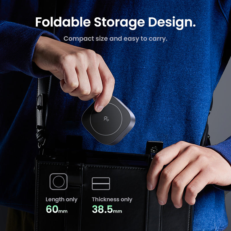 UGREEN 2-IN-1 25W MagFlow Wireless Charger for iPhone 16 15 Pro Max iPhone 16 15 Plus AirPods Pro/Max Xiaomi Samsung S25 S24 Ultra Samsung Earphone Huawei