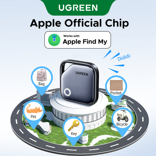 UGREEN Smart Tracker Apple FMN Anti-lost Device Basic Black Plastic Universal Structure Button Battery FMN Certification for IOS iPhone 16 15 13 Series