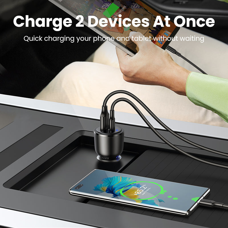 UGREEN 90645 63W USB C Car Charger, PPS 45W Super Fast Charging 2.0 + 18W QC Car Charger