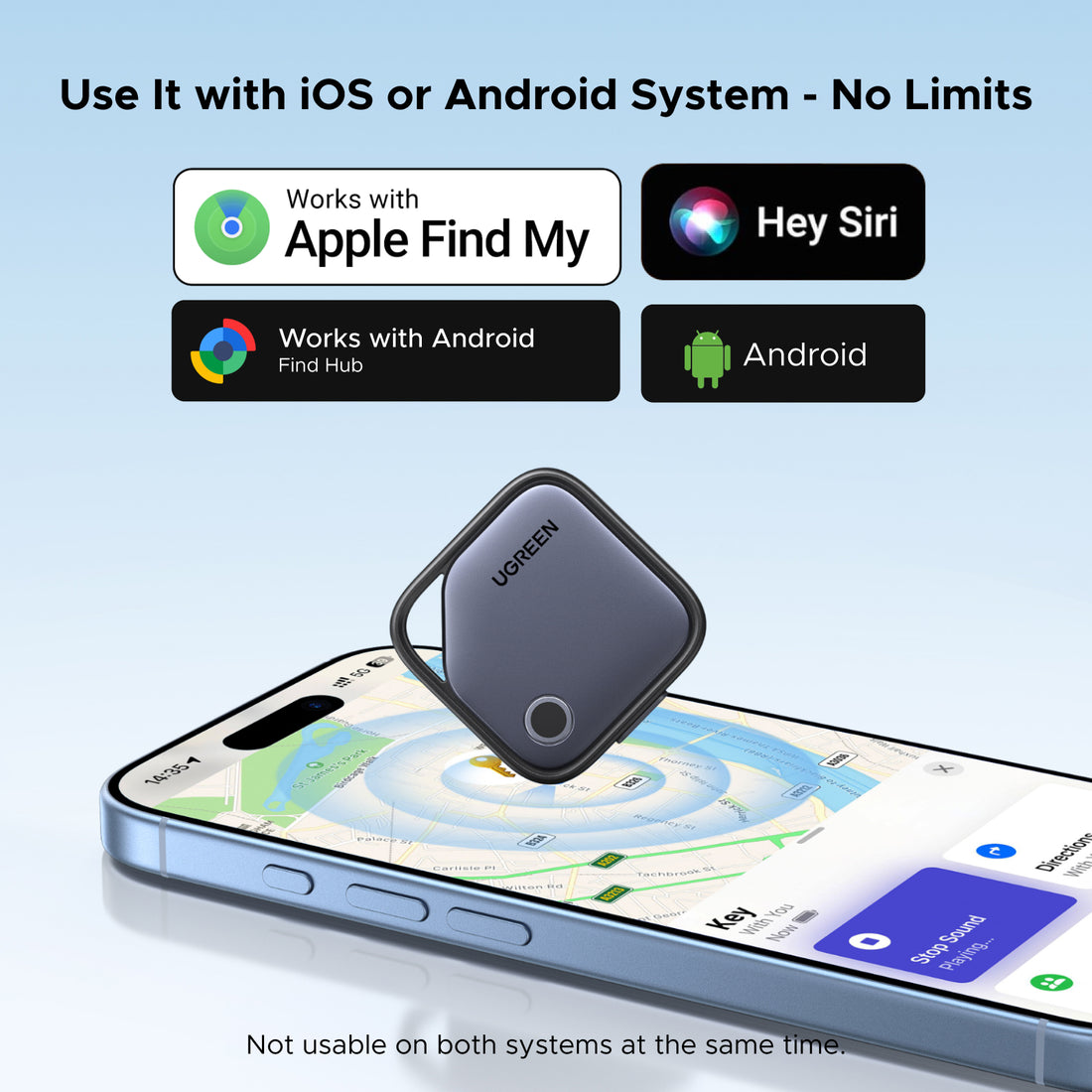 UGREEN FineTrack Duo Smart Tag Tracker Ultimate Compatibility, Year-Long Power & Precise Finding Airtag for Apple Google Pixel 10 Android Anti-Loss Device for Car Keys, Wallets