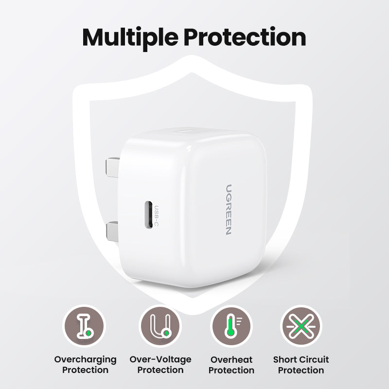 UGREEN PD 30W USB C Wall Charger - PD Fast Charger Type-C Power Adapter Compatible for iPhone 16 15 Pro Max iPhone 16 15 Plus, Samsung Galaxy S25 S24 Ultra, iPad Mini/Pro, Huawei Fast QC 4.0 Pixel 7 Airpods