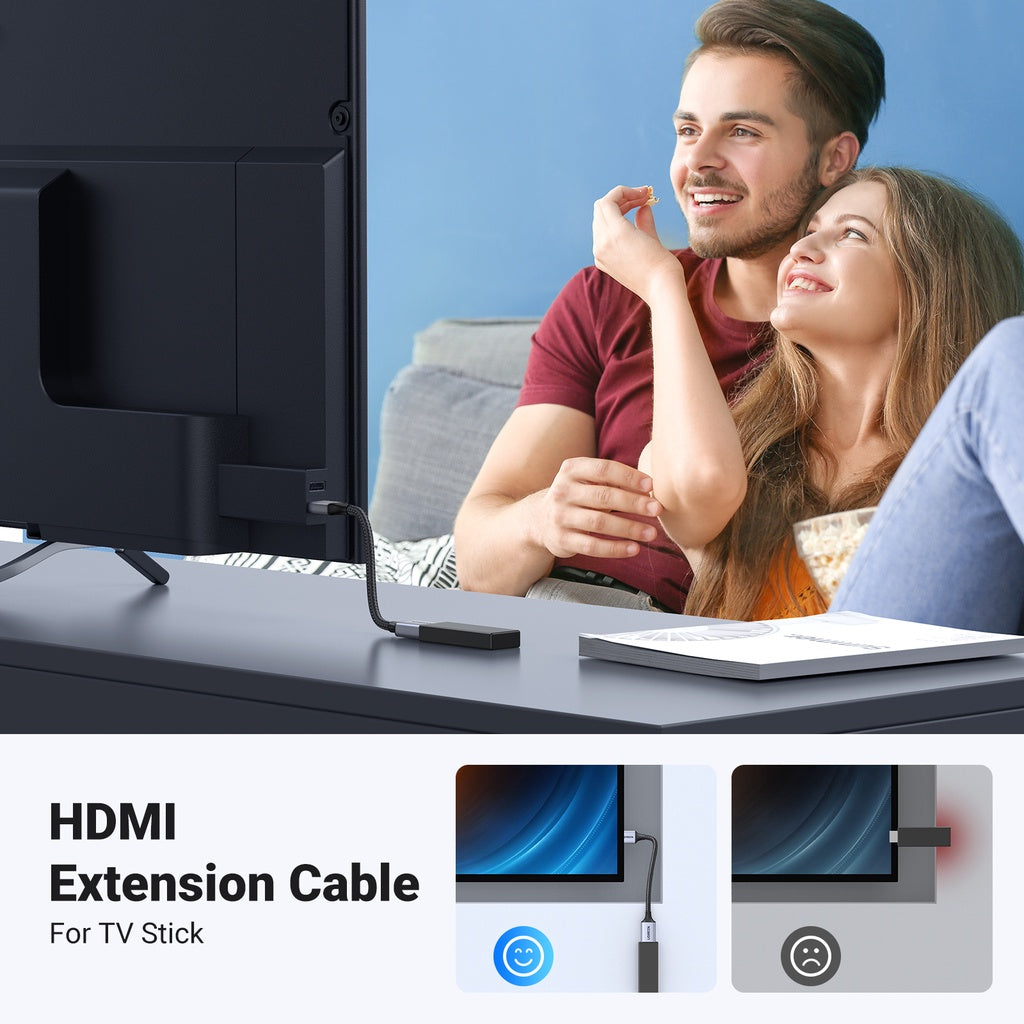 UGREEN 0.15M 8K 60Hz HDMI Extension Cable for Computer HDTV Laptop Projector in Audio Video