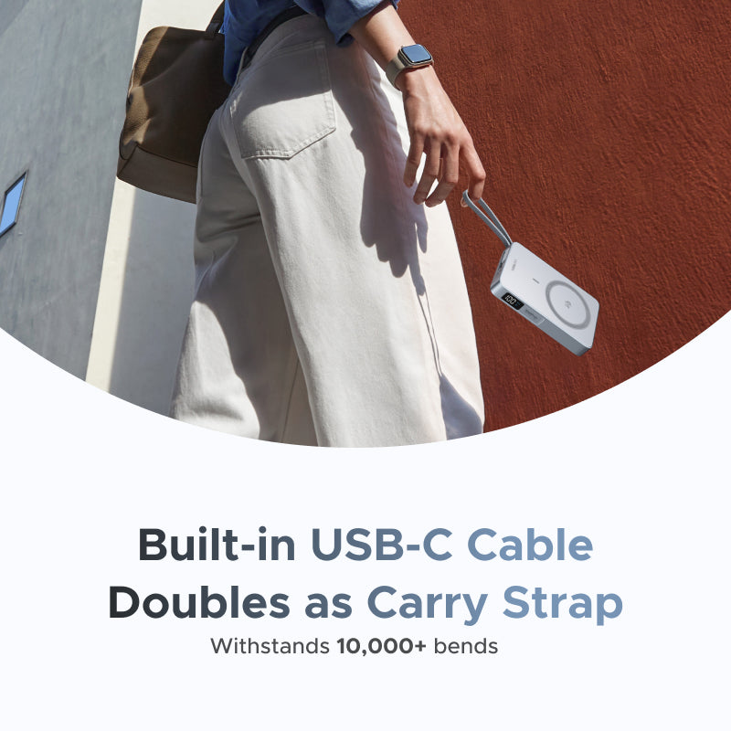 [3C Certified] UGREEN Qi2 25W MagFlow Magnetic Wireless Power Bank 10000mAh 30W PD Fast Charge with Built-in USB-C Cable, MagSafe Compatible for iPhone 16 15 14 Pro Max, Samsung S25 S24 Ultra