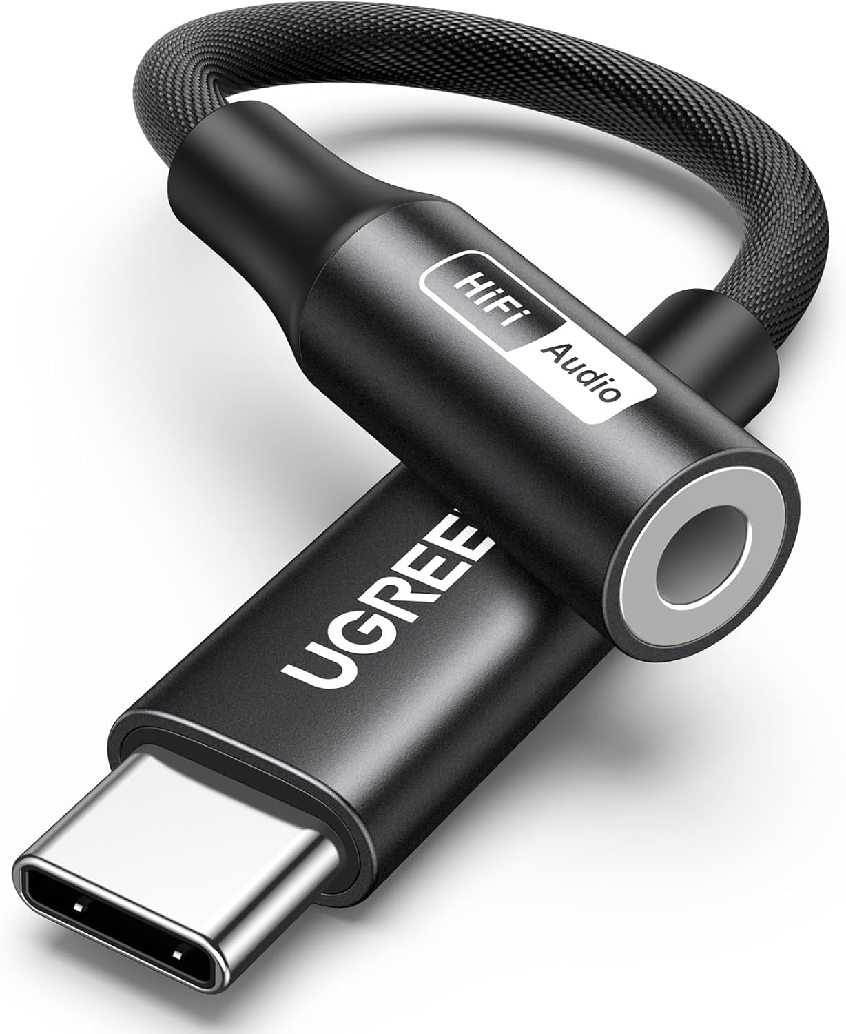 UGREEN 80154 USB-C to 3.5mm Aux Aluminum Shell with Braided 10cm (Space Gray)