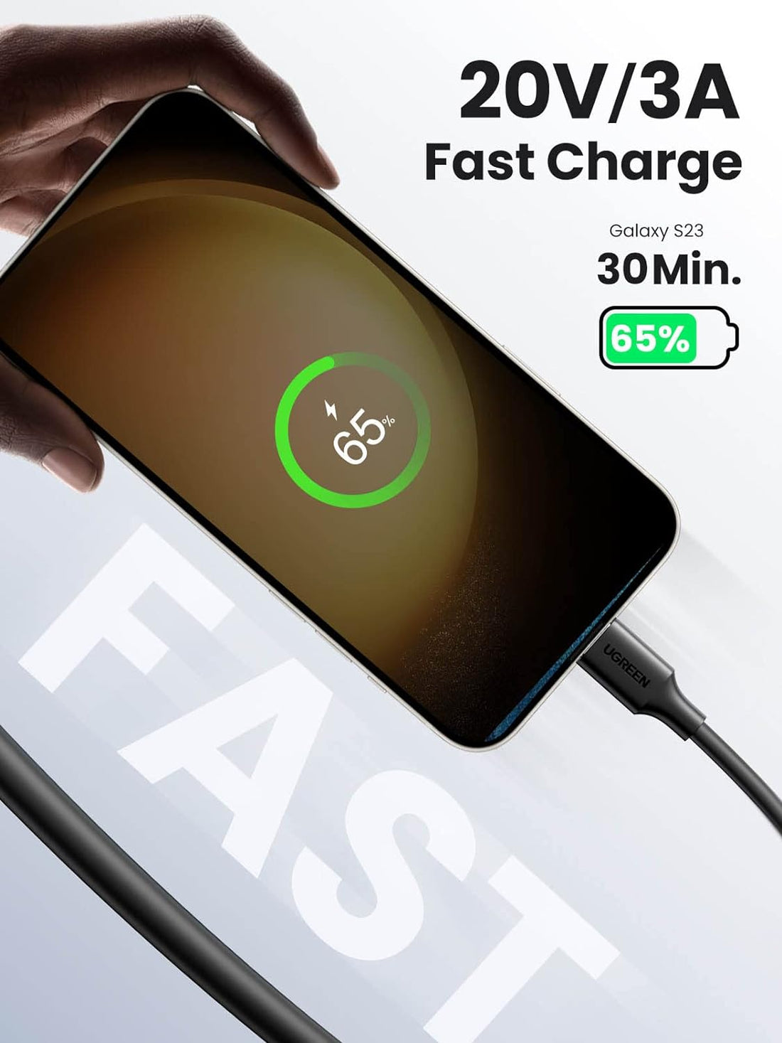 UGREEN  USB C to USB C Charger Cable, 60W PD Fast Charging Cord, 3A Type C Cable