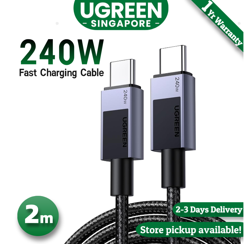 UGREEN 240W USB C Cable Fast Charging, Type C Power Delivery Cord, USB2.0 480Mbps for iPhone 16 Pro Max/15, MacBook Pro, iPad Pro, Dell XPS, Chromebook, Pixel 9/8, Galaxy S24/S23, Switch