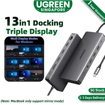 UGREEN  Revodok Pro 13in1 4K Triple  Display Docking Station Dual HDMI &1 Displayport , 10Gbps Data Port 100W PD 1Gbps Ethernet, SD Card Reader