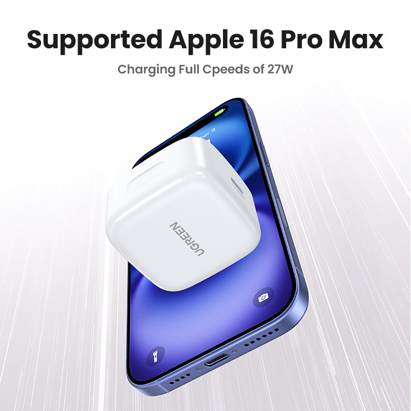 UGREEN PD 30W USB C Wall Charger - PD Fast Charger Type-C Power Adapter Compatible for iPhone 16 15 Pro Max iPhone 16 15 Plus, Samsung Galaxy S25 S24 Ultra, iPad Mini/Pro, Huawei Fast QC 4.0 Pixel 7 Airpods