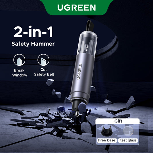 UGREEN Car Window Breaker with Cutter Vehicle Emergency Tool Escape Life-Saving Hammer Glass-Breaking Hammer Model:35347