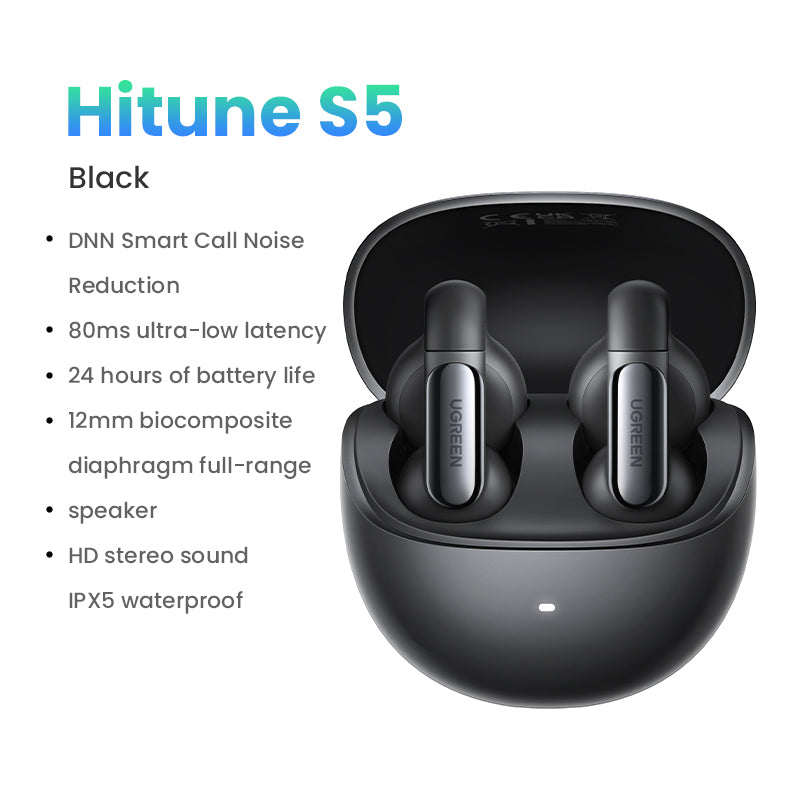 UGREEN ClipBuds S5 Bluetooth 5.4 Wireless Earphone for iPhone 16 15 Pro Max Samsung S24 S23 Ultra