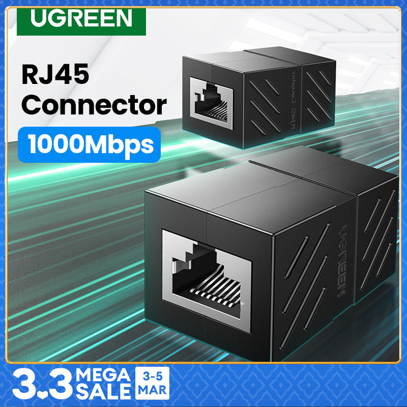 UGREEN RJ45 Cat 8 Cat7 Cat6 Cat5 RJ45 Female Connector Ethernet Adapter Lan Network Extender Extension Cable for Ethernet Cable